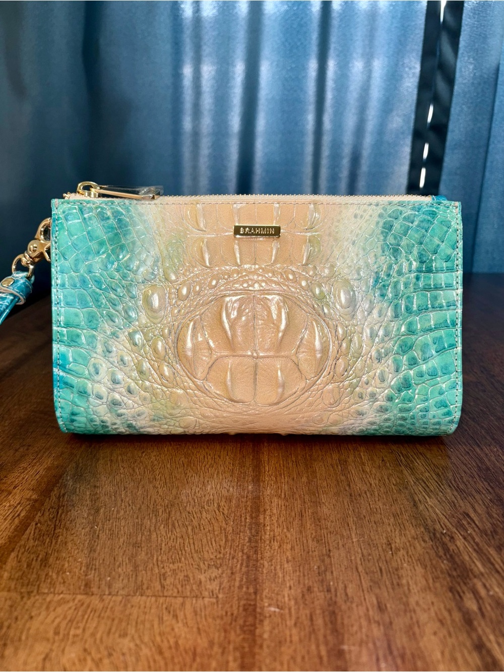 Brahmin EUC Daisy - Ocean Ombré - Perfect EYE - VERY HTF, RARE - Clutch/Wristlet - Picture 2 of 16